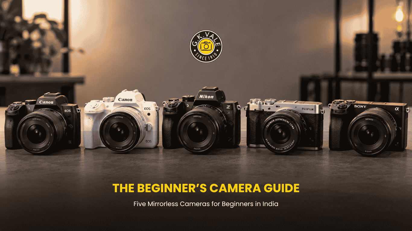 Best camera for beginners in India: Canon EOS R100, Canon EOS R50, Nikon Z50 II, Fujifilm X-M5 and Sony ZV-E10 II side by side